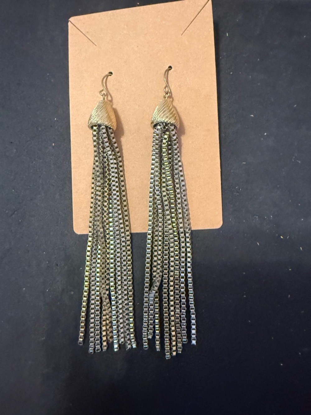 Gold-Tone Tassel Chain Drop Earrings - Women Jewelry